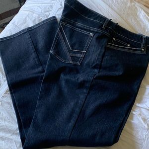 Jones New York size 16 Jeans, never worn, Stretch Denim, silver thread stitching